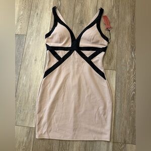 NWT Houte Monde black trim sleeveless dress Large